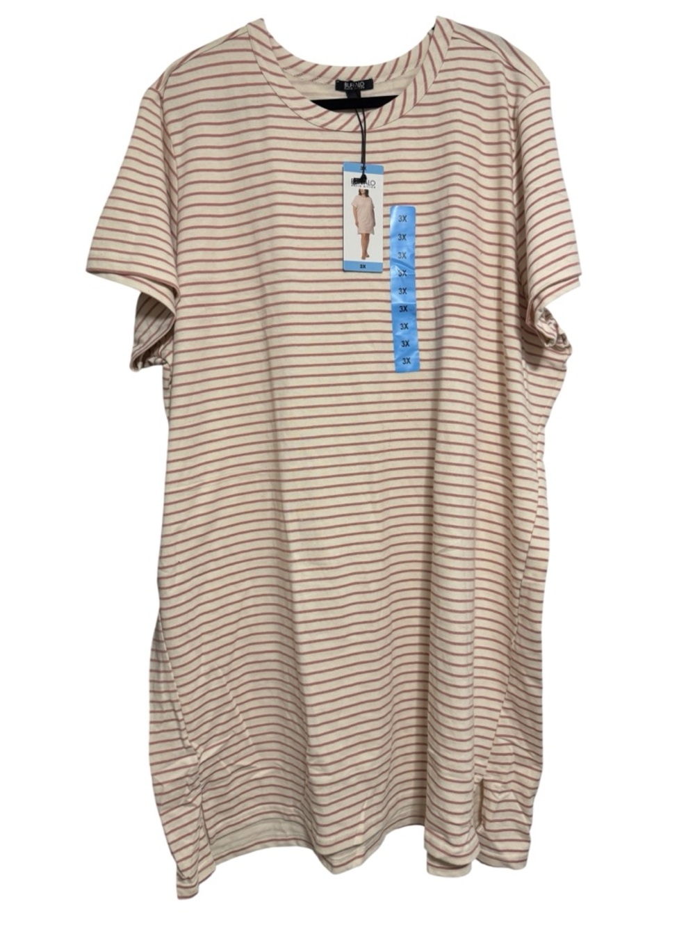 Buffalo David Bitton Striped Short Sleeve Tee - Beige with Burgundy Stripes 3X